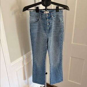 Madewell Cali Demi Boot Light Blue High-Rise Button-Fly Women's Jeans Size 26